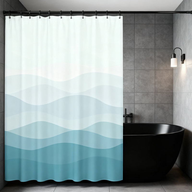 Rideau de douche Ombre Ocean Wave, Bleu