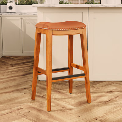 Tabouret de bar charmant et durable avec siège en cuir de qualité supérieure pour divers espaces