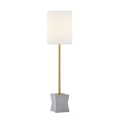 Lampe de table 28 "avec abat-jour en lin Marion, gris