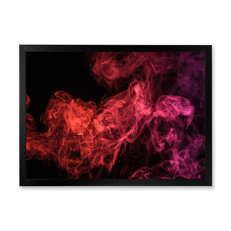 Rouge et noir tempête mystique - art mural moderne sur toile, Cadre photo noir, H 8 po x l 12 po x P 1 po