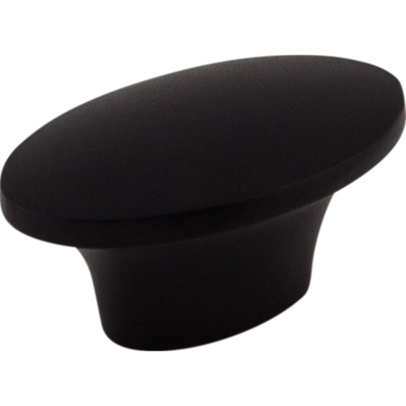 Flat Black Oval Knob with Mounting Hardware