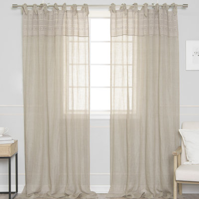 Linen Sheer Single Curtain Panel