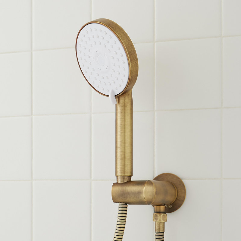 Greyfield Simple Select Shower System with Hand Shower, Aged Brass