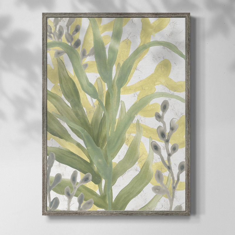 Sea Grass Fresco IV, reproduction encadrée - bois massif, H 11 po x l 9 po