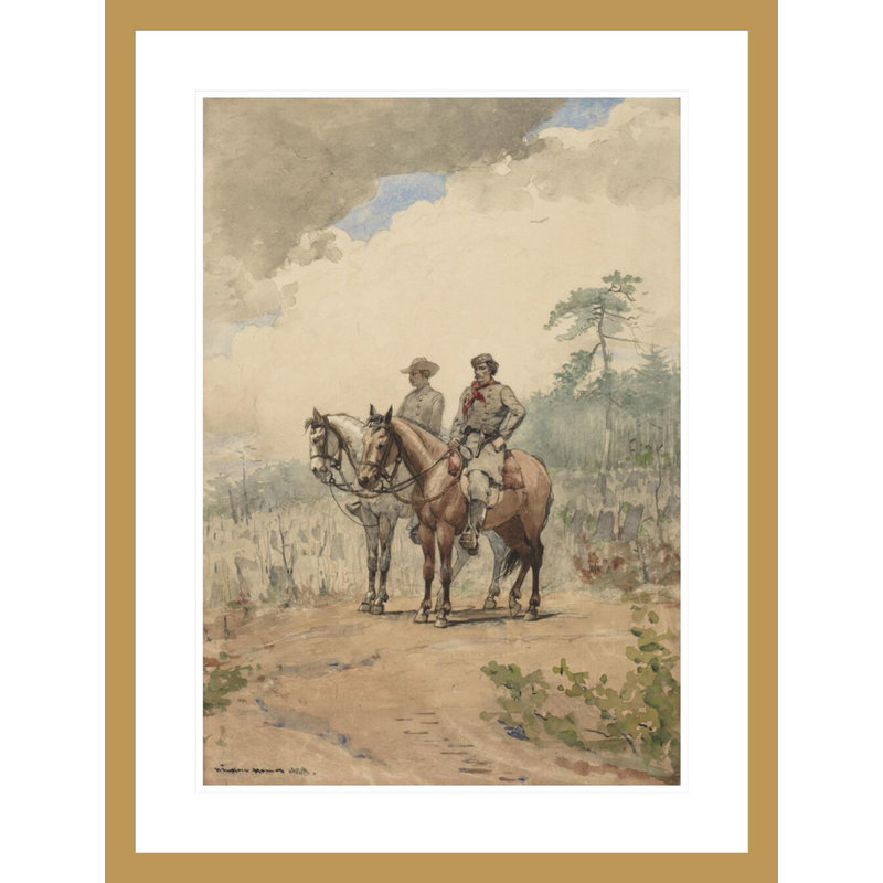 «Two Scouts» par Winslow Homer, impression giclée sur cadre, H 29,5 po x l 22,49 po