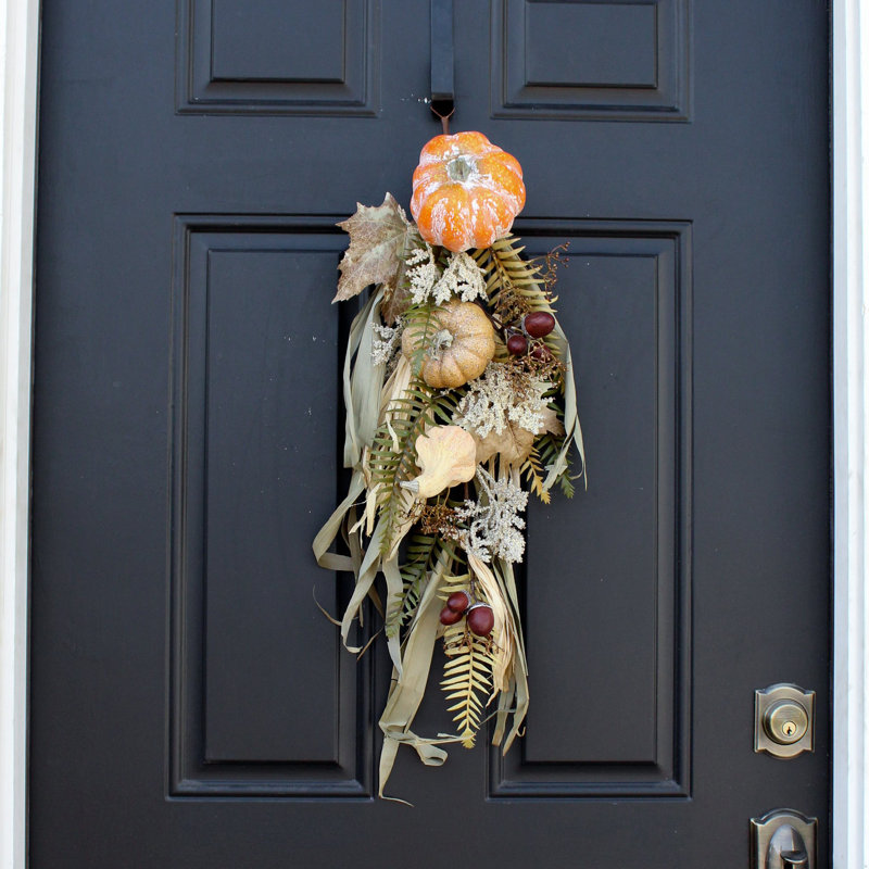 Faux Pumpkin & Gourds Swag