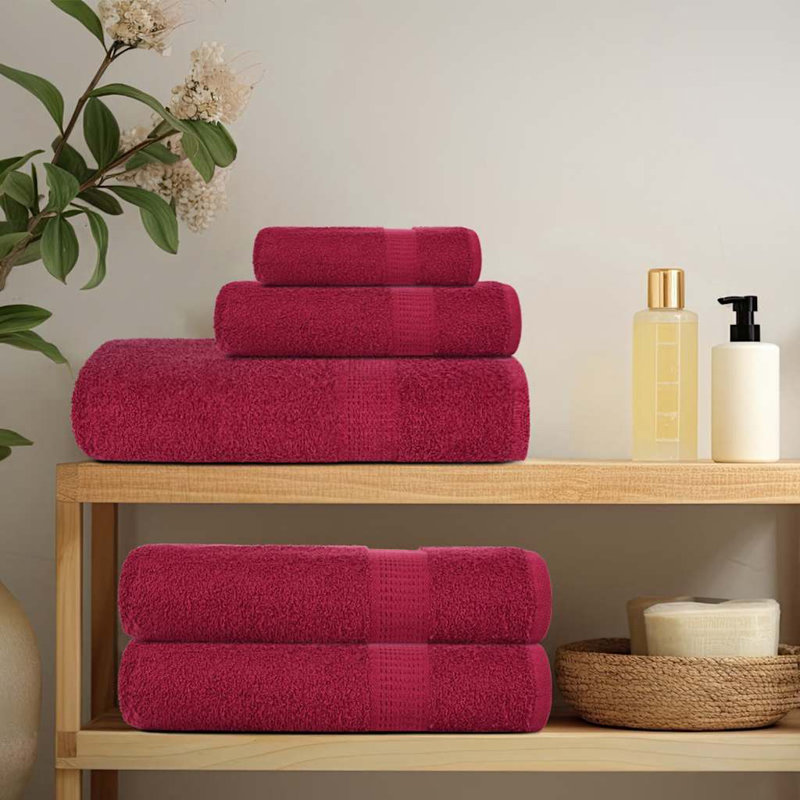 Resheda 100% Cotton Bath Towel, Bordeaux