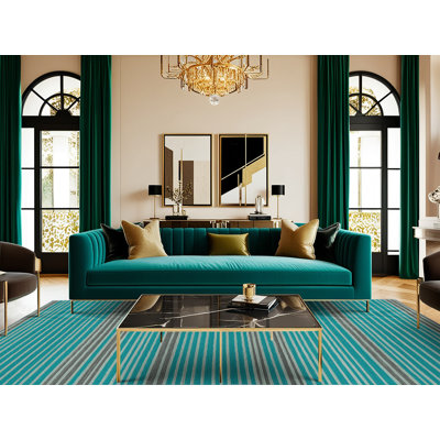  Tapis lavable rayé gris clair Aqua