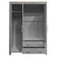 Armoire de rangement à 3 portes avec armoires et deux tringles de suspension