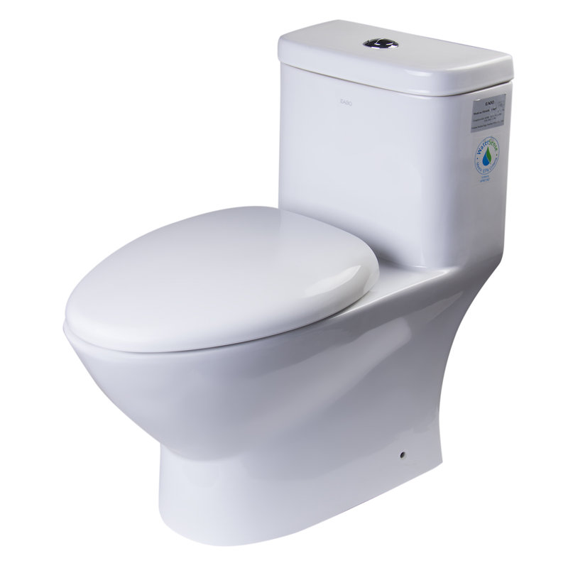 Toilette allongée une pièce à double chasse moderne (siège inclus)