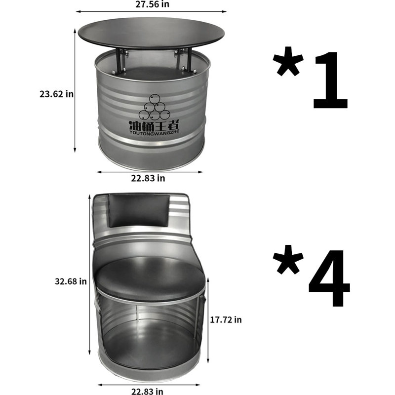 Keymia 4 - Person Pedestal Dining Set