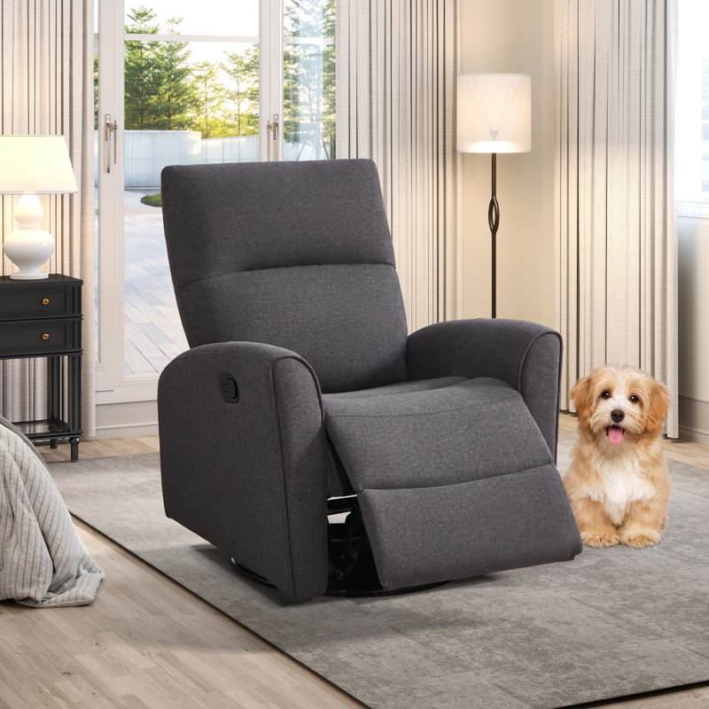 Fauteuil inclinable manuel pivotant de 32,3 po de largeur, ultra moderne et confortable, Gris foncé
