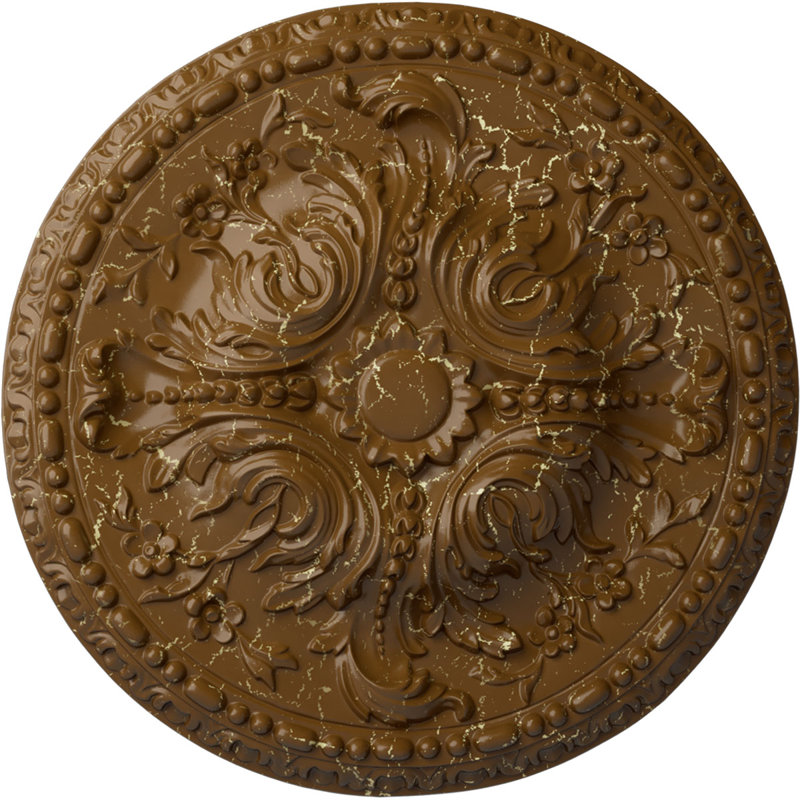 Médaillon de plafond 19 5/8 "x P 3/4" P Amelia (convient aux auvents jusqu'à 2 3/8 "), Craquelure topaze fumée
