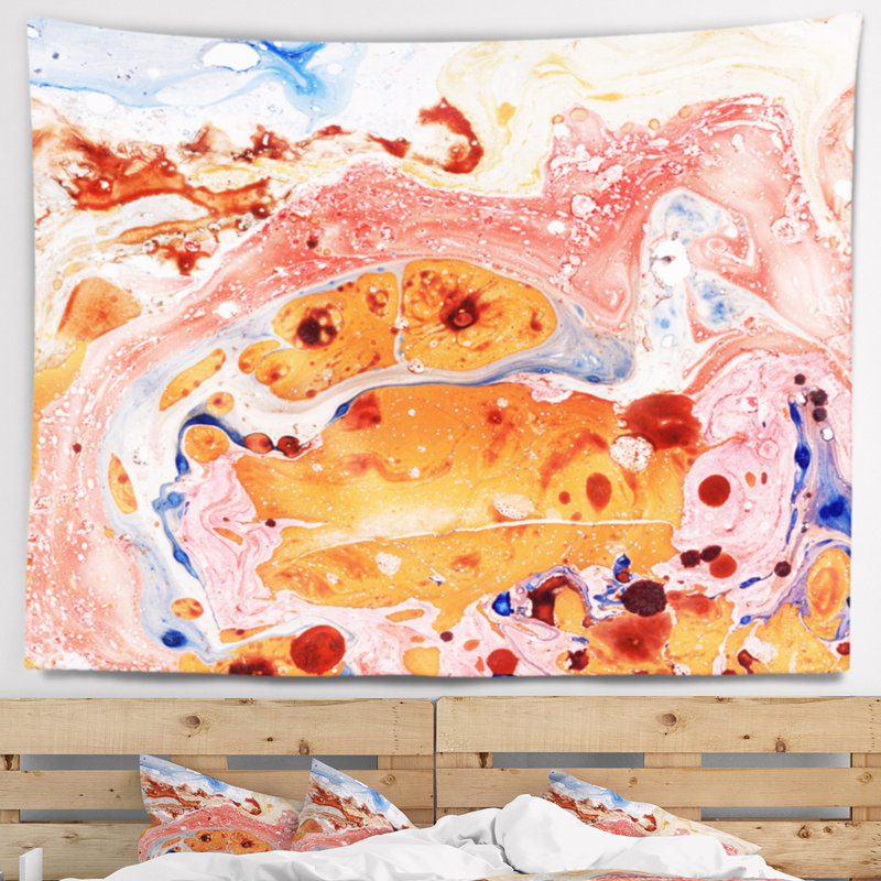 Rose tapisserie fusion abstraite, H 32 po x l 39 po