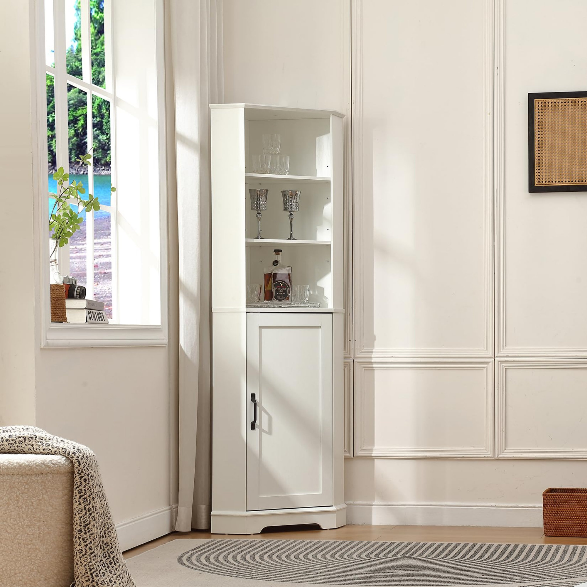 Picture of Hokku Designs 65.7'' Tall Corner Cabinet With Adjustable Shelves For ...