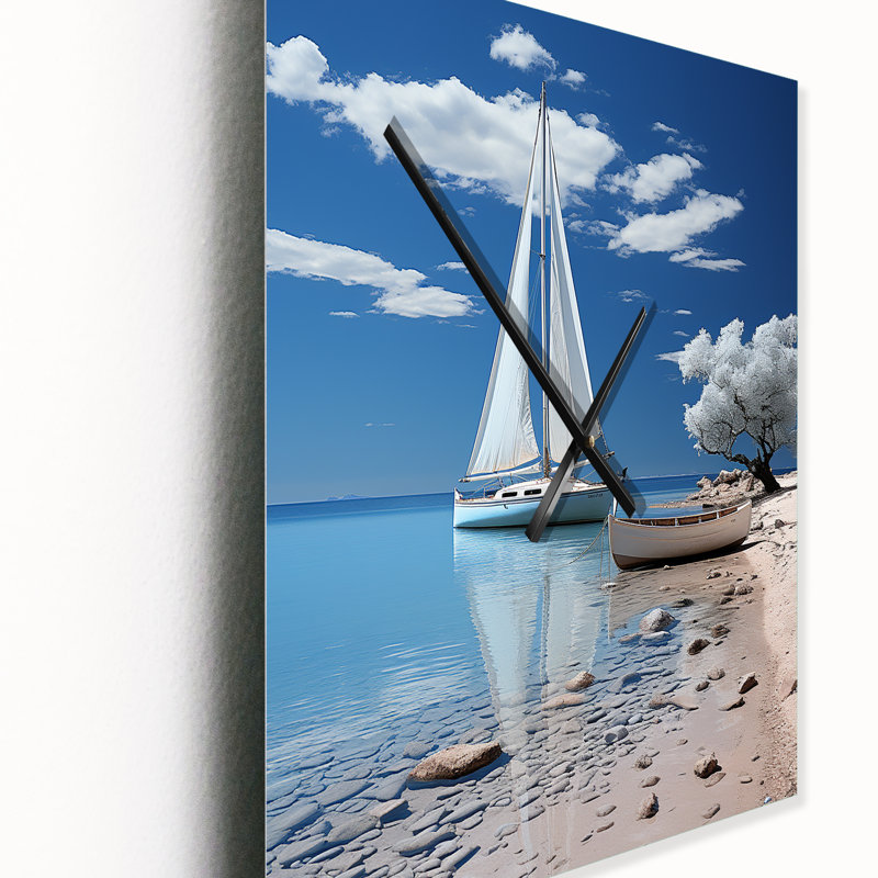 Horloge murale moderne nautique et nautique Boat Elegance Minimalisme III, Très grand