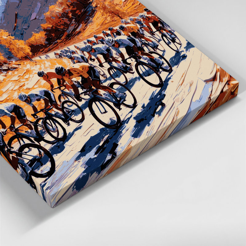 Art sportif sur toile brune, H 11 po x l 14 po