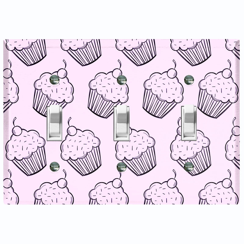 Patterned 3 - Gang Toggle Light Switch Standard Wall Plate