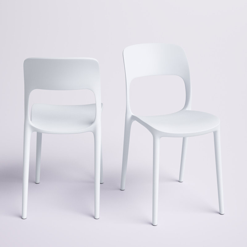 Chainey 17.83'' H Stacking Side Chair, White, 4