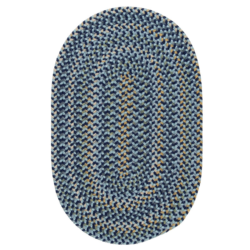 Ferid Reversible Area Rug - Blue, Oval 9' x 11'