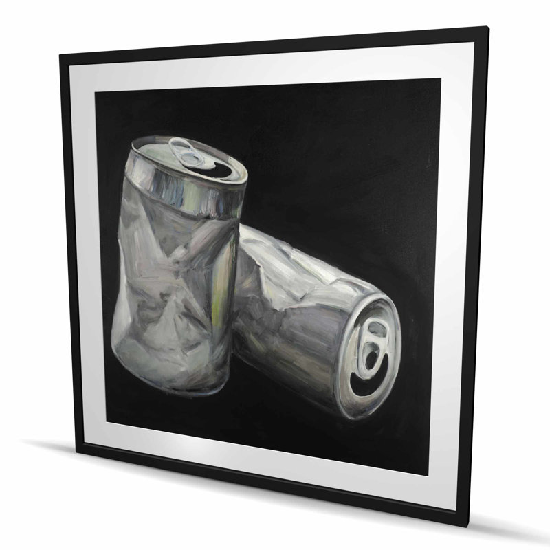 Empty Cans - Hyperrealist Still Life, reproduction d'art encadrée