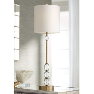 Lampe de table en laiton avec détails en cristal