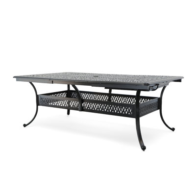 Extendable Rectangular Metal Outdoor Dining Table