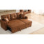 Canapé-lit modulaire convertible de 71 po avec méridienne réversible et lit escamotable, tissu respirant brun clair, facile à assembler et peu encombrant-127420334