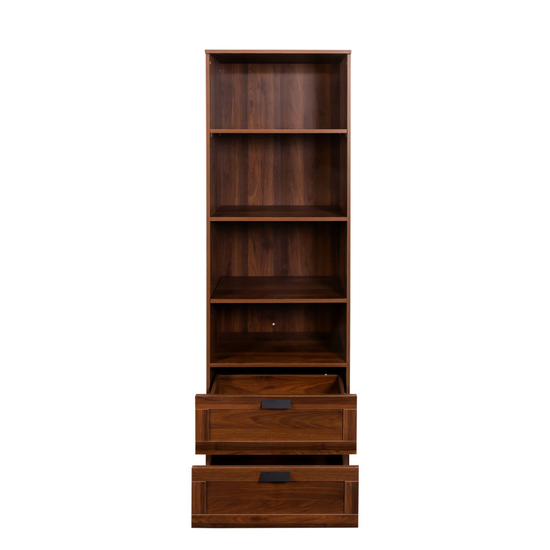 Bibliothèque de 71,81 po de hauteur avec tiroirs, pour la décoration de bureau