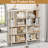 5 Tier Book Shelf In Industrial Vintage Design, White Metal Frame, Board For Living Room And Office Organization Display Classic Shelf, Frame Strong-123282137