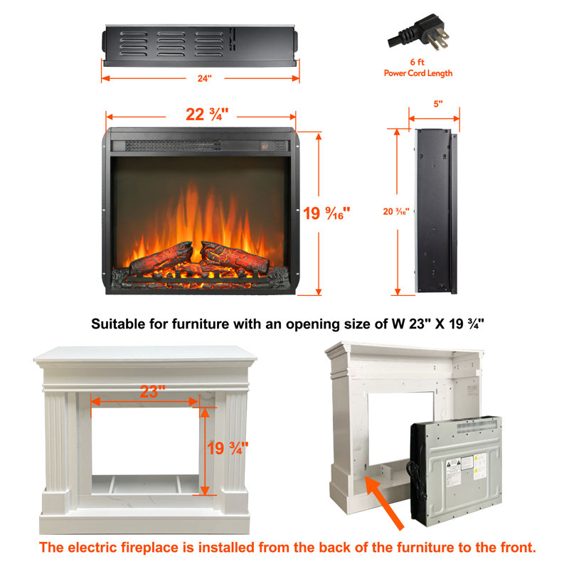 Symple Stuff 23" Electric Fireplace Insert