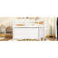 Lit mezzanine simple blanc avec bureau latéral et 4 tiroirs, bureau à tiroirs, blanc-164381229-164381230