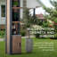 Pavillon de jardin en bois de cèdre à énergie solaire 12 pi x 14 pi avec éclairage à DEL, son Bluetooth et supports de rangement Sunjoy par Elmgrove