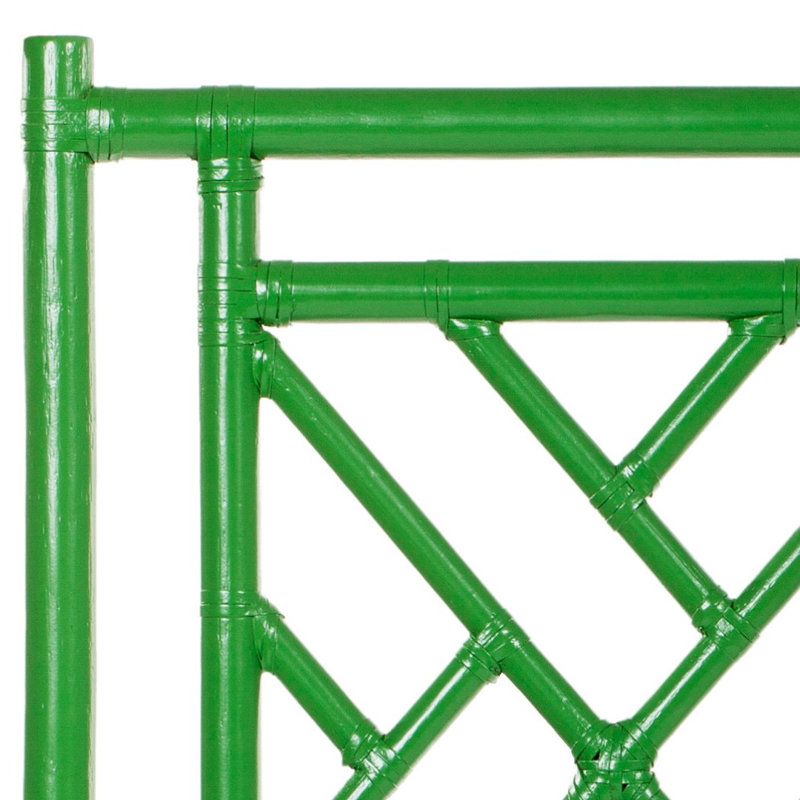 Lit standard Chippendale, Vert vif, Simple extra long