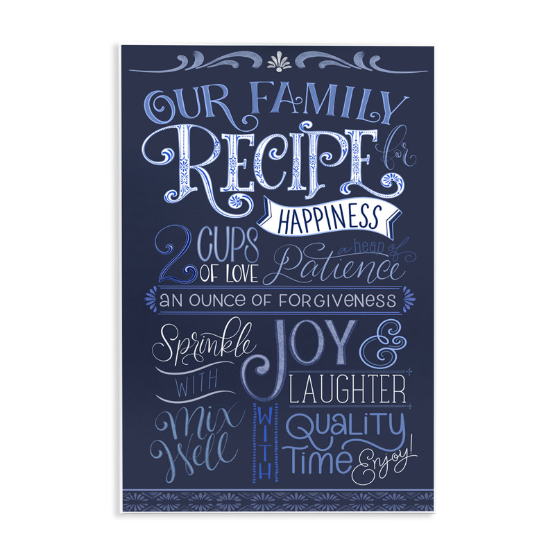 «Blue Our Family Recipe», plaque murale par Nicole Tamarin
