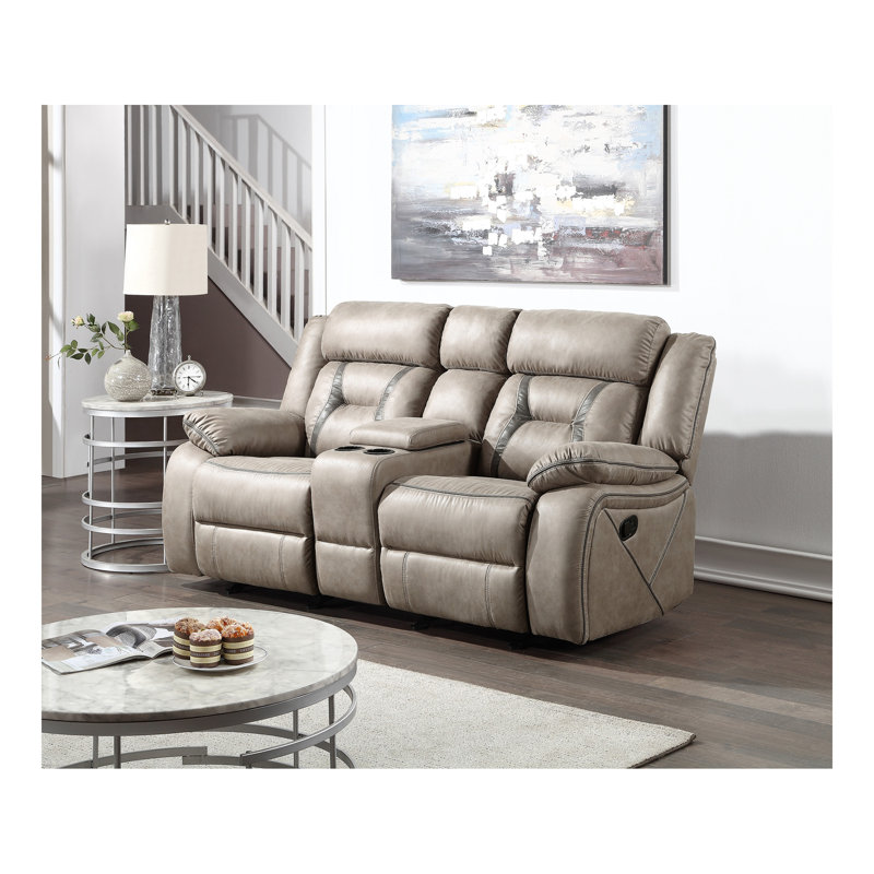 Reclining Glider Console - Grey