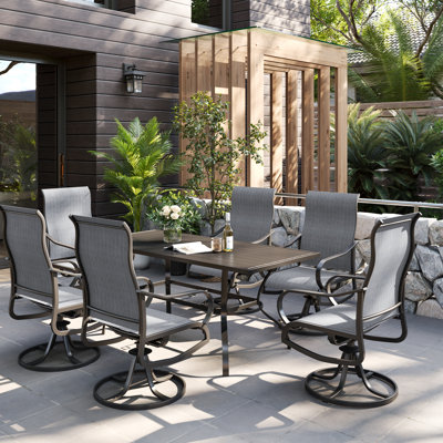 Joclynn Swivel Patio Dining Armchair