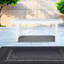 Tables de patio durables, table basse ovale moderne en verre d'aluminium pour la terrasse