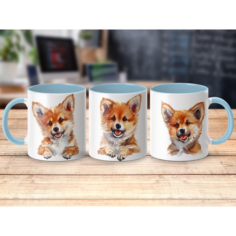 Ceramic Coffee Mug, 4, Light Blue