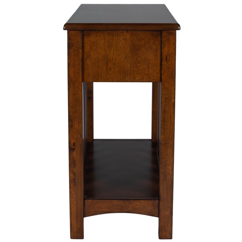 Larina Shaker Wood Side Table, Dark Cherry