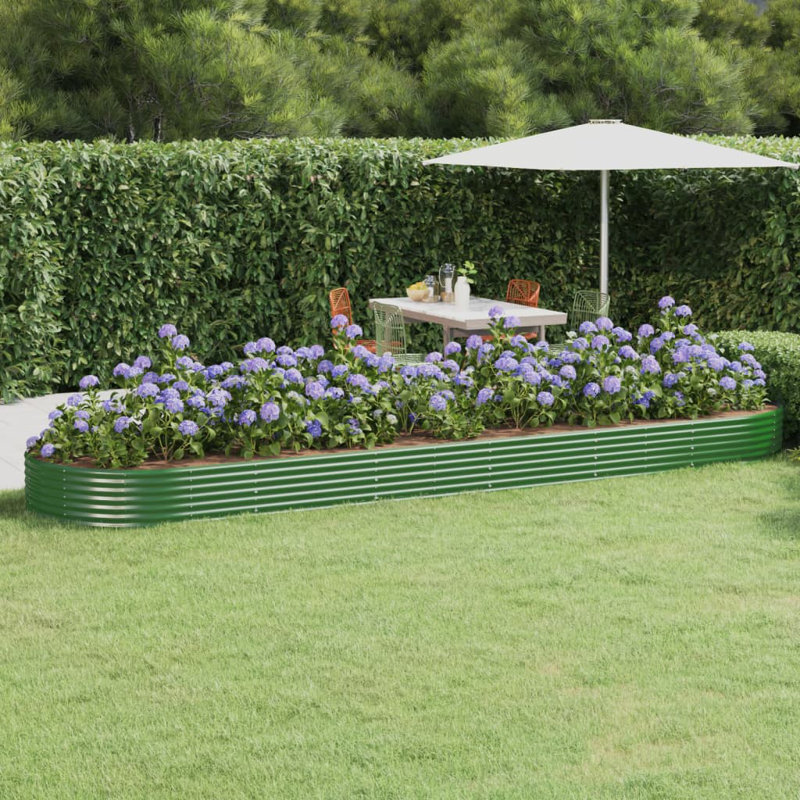 Anmar 11 ft x 1.5 ft Powder-Coated Steel Raised Garden Bed, Anthracite, 26.77" H x 59.84" W x 15.75" D