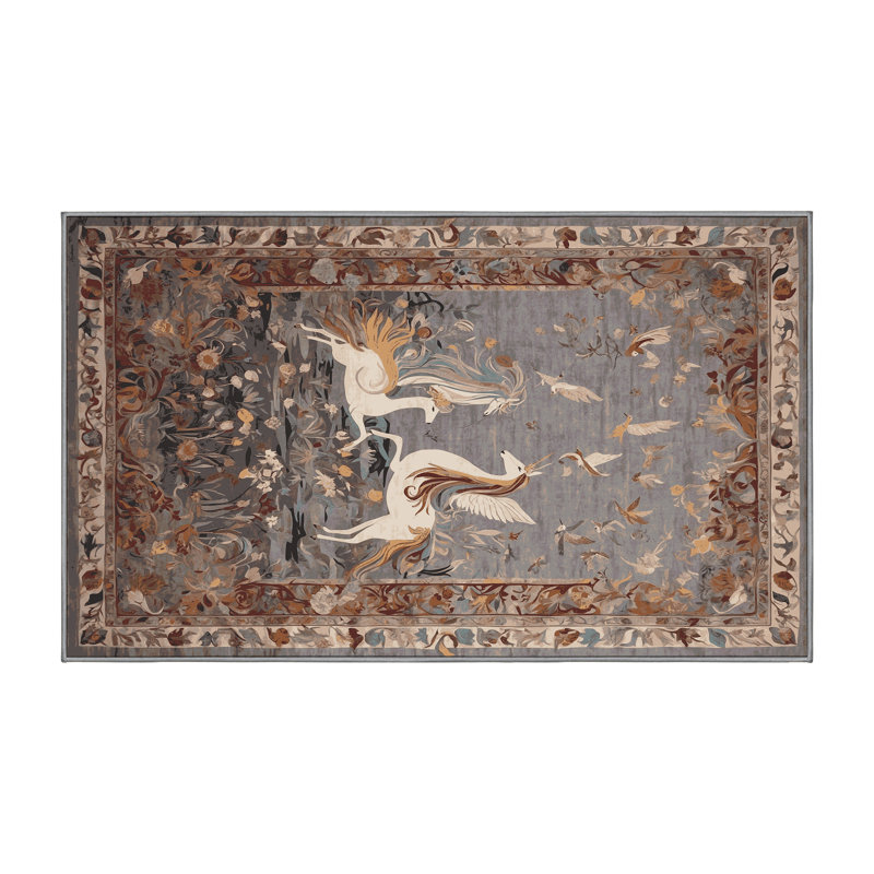 Tapis gris lavable à la machine, Tapis de couloir 2 pi x 4 pi