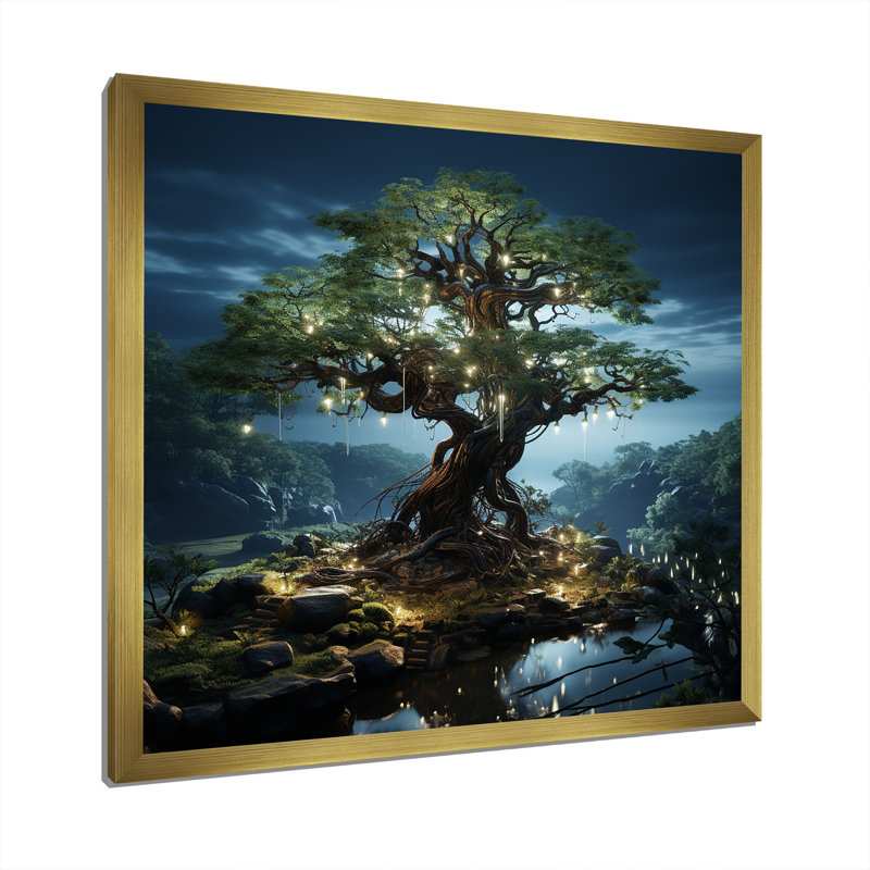 Reproduction d'art sur toile, "Twilight surreal", H 24 po x l 24 po x P 1 po, Cadre doré simple