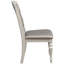 Glamorous 5pc Dining Table In Silver: Rectangular With 4 Stunning Faux Leather Side Chairs Sparkling Silver Collection: And Mesmerizing