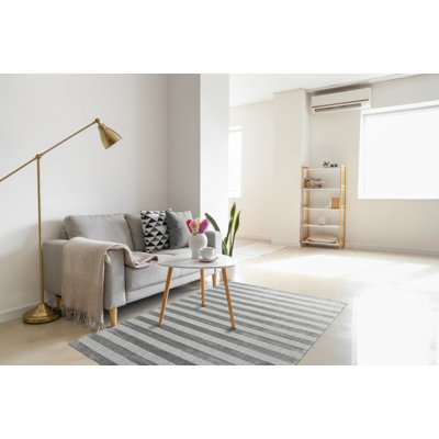 Tapis bleu contemporain et bleu en laine nouée à la main Contemporary
