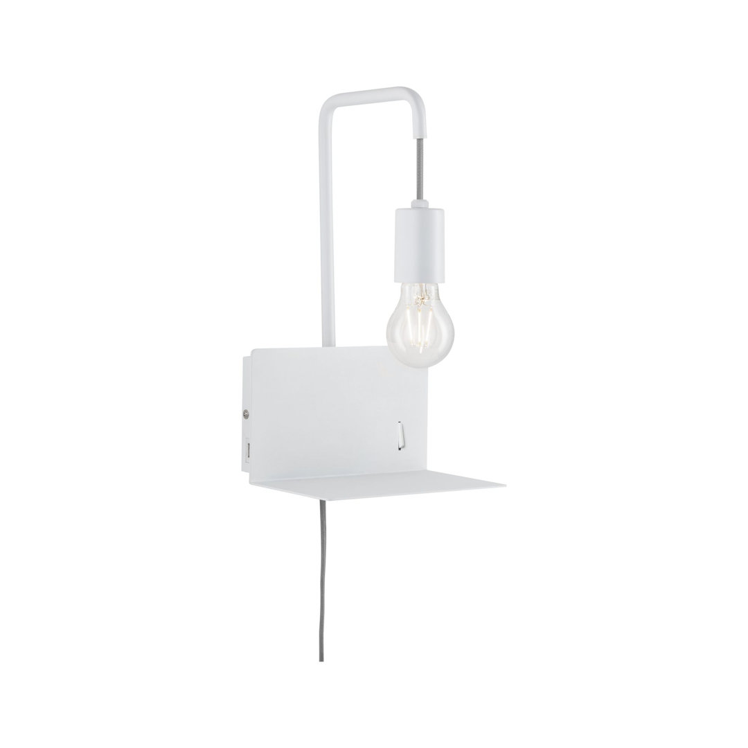 Calvani 1 - Light Dimmable Plug-in White Armed Sconce