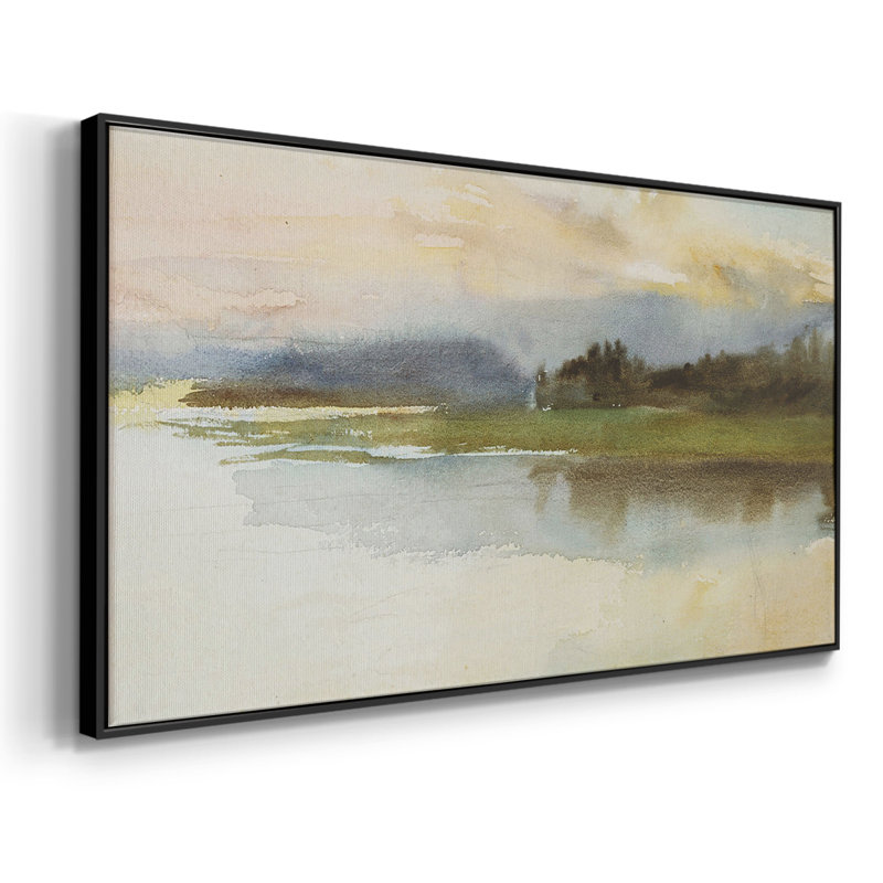 Série paysage - MLxxv - Toile tendue avec châssis encadré - Prêt à être accroché, H 21 po x l 41 po, Noir