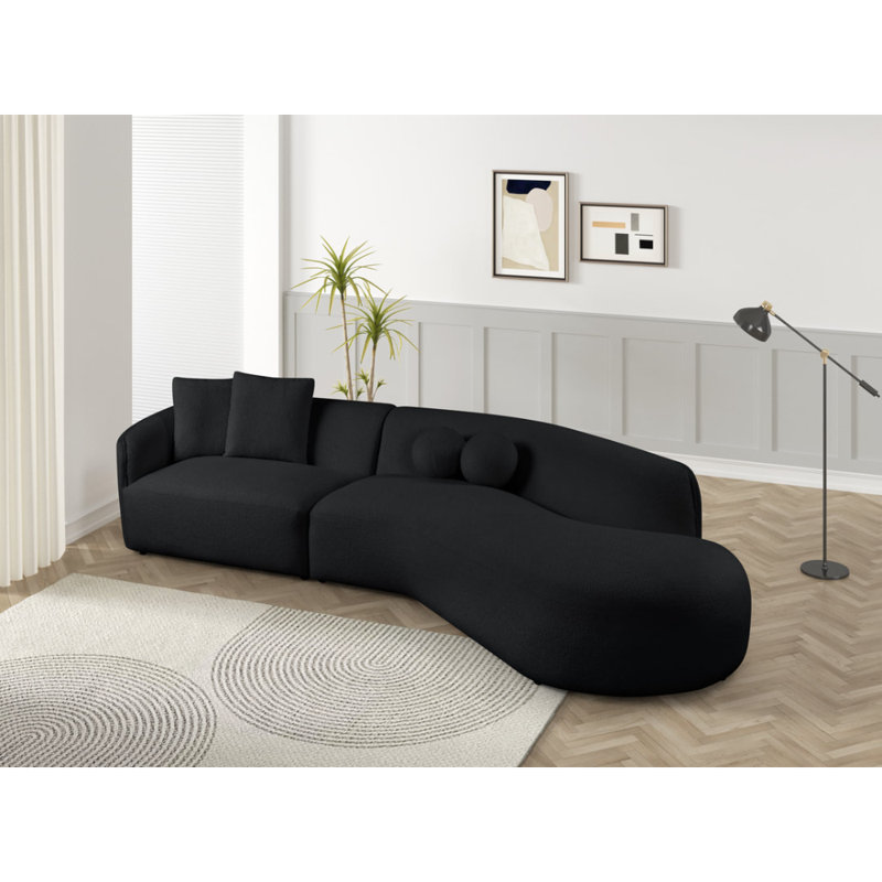 Canapé modulaire Mia, Tissu noir