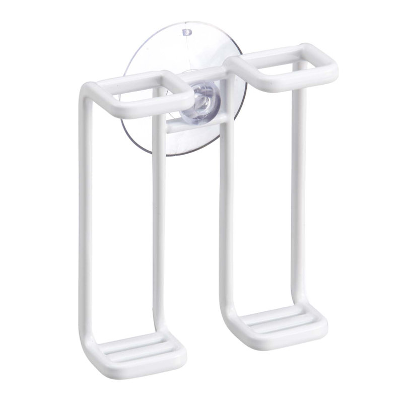 White Steel Minimalist Dual Toothbrush Holder