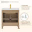 Meuble-lavabo simple Lala de 30 po en pierre reconstituée avec lavabo intégré, sans miroir.-417139610